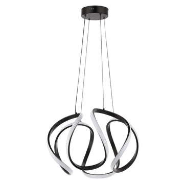 Euphoria 18.5" Contemporary Designer Aluminum/Iron Scribble Integrated LED Pendant Light - JONATHAN Y